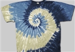 3XL Waterfall Blue and Tan tie dye t-shirt