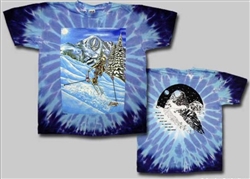 Powderman skiing Grateful Dead tie dye t-shirt