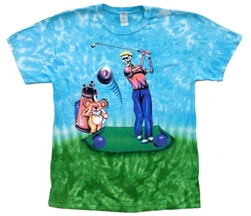 New Grateful Dead tie dye shirt - Golfer, Grateful Dead Golfer New Shirt, Bertha playing Golf