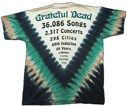 Powderman skiing Grateful Dead tie dye t-shirt