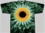 kids tie dye t-shirt sunflower.  The tie dye shirts are not fade away, pre-shunk t-shirts, sundog, sun dog tie dye