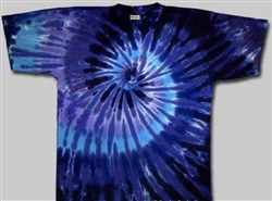 kids blue and purple tie dye t-shirt, blue twilight.  The tie dyes are not fade away, pre-shunk t-shirts.