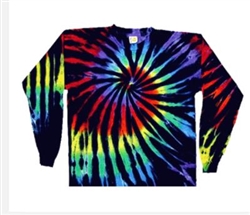 Stained Glass, black long sleeve tie dye t-shirt, sundog long sleeve tie dye shirt, Sun Dog tie dye shirt, Sun Dog long sleeve tie dye shirt