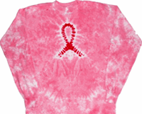 Long Sleeve Pink Breast Cancer Ribbon Shirt pink ribbon tie dye t-shirt