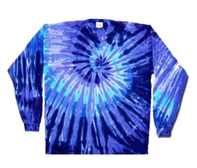 Ladies Large Purple and Blue Tie Dyed Spiral T-shirt – Pieceful