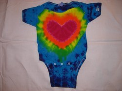 Baby tie dye heart onesies.