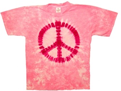 Pink Peace Sign tie dye t-shirt