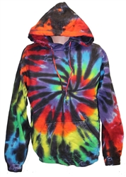 Rainbow black swirl tie dye hoodie, tie dye hoodie, tie dye sweatshirt with a hood, tie dye sweatshirt