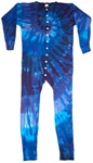 Blue twilight swirl Union Suit or we like to call them one piece long john's