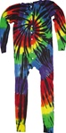 black swirl tie dye Union Suit or we like to call them one piece long john's
